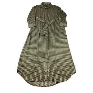 Banana Republic Women's Medium Green Black White Maxi Shirt Dress NWT